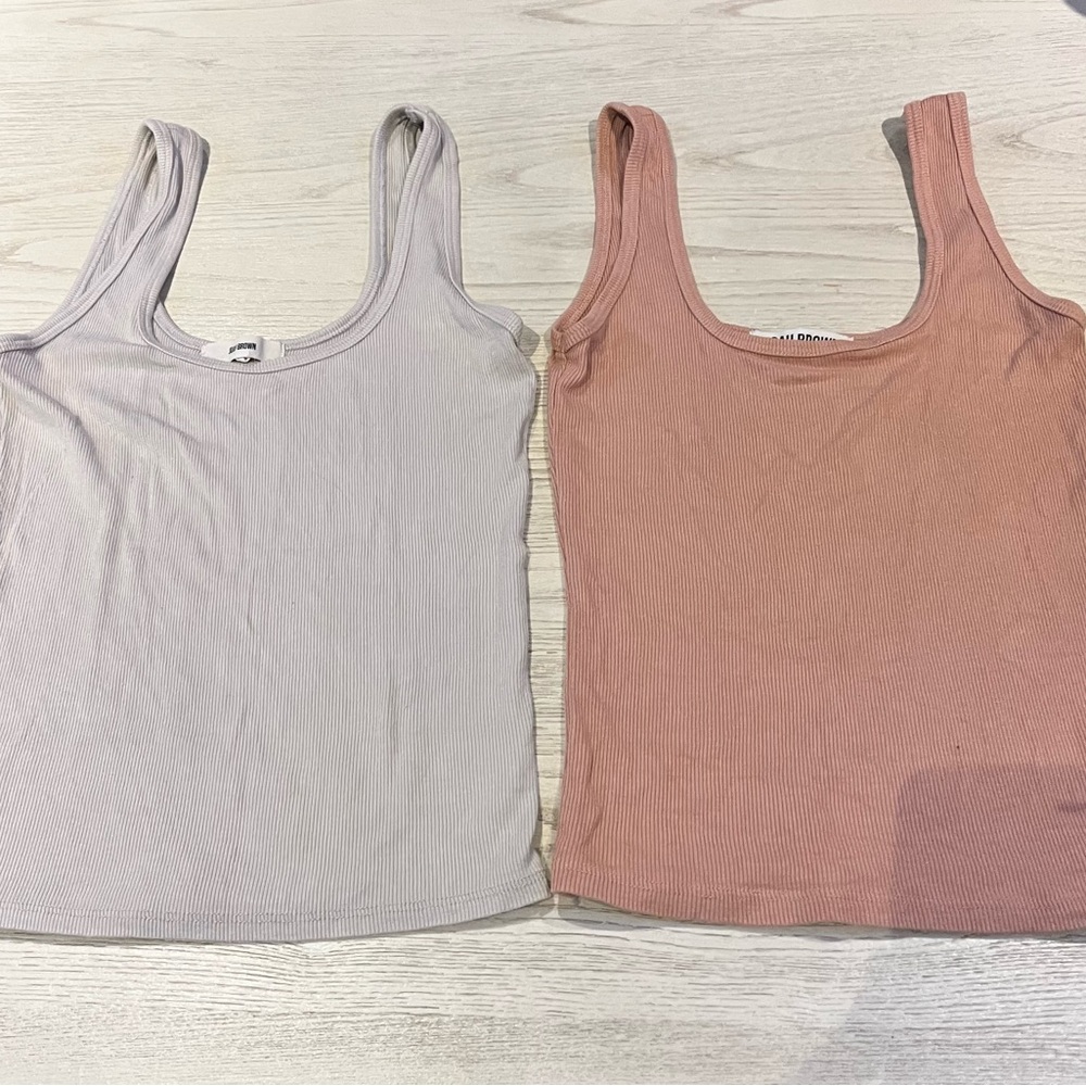 Ribbed Tank Tops in Neutral and Pink